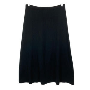 Linea By Louis Dell'Olio Skirt Womens Sz M Sweater Black Knit A-Line‎ Maxi